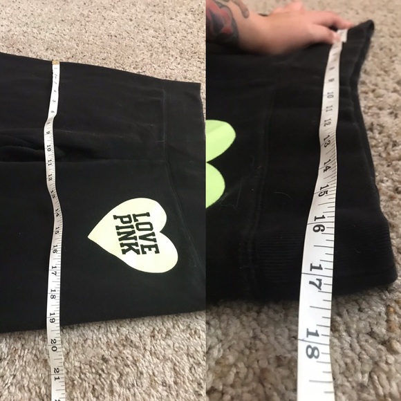 VS PINK | black and lime green sweatpants - Picture 5 of 8